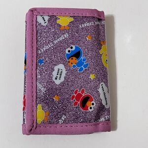 Sesame Street Baby Characters Pink Glitter Key Holder Coin Wallet Tri-Fold 2007